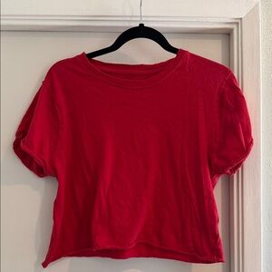 We The Free Bright Red Cropped Tee